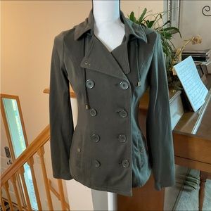 Button Up Jacket with Hood by BONGO in Army Green, Size Medium